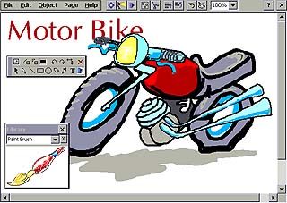 Image of the main interface with a motorcycle drawing