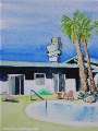 Watercolor image of California Motel in Palm Springs