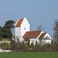 Interactive Virtual tour - April 26th 2005 Exterior Panorama of Udby Church in Denmark, this church were one of the churches of SF Grundvig who is a  well known Danish phiilosopher