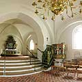 Interactive Virtual tour - Lundtofte Kirke in Denmark - interior panorama of the church